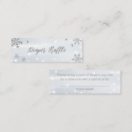 Minitarjeta De Visita Cute Snowflakes Winter Baby Shower Diaper Raffle