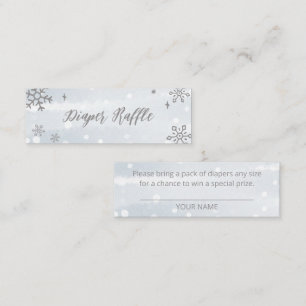 Minitarjeta De Visita Cute Snowflakes Winter Baby Shower Diaper Raffle