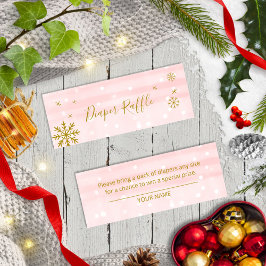 Minitarjeta De Visita Cute Snowflakes Winter Baby Shower Diaper Raffle M