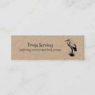 Minitarjeta De Visita Cute Stork Doula Midwife Kraft