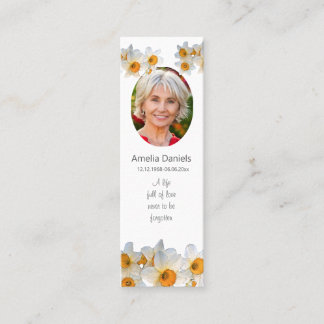 Minitarjeta De Visita Daffodil Funeral Mini Bookmark Prayer Card