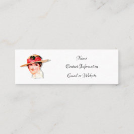 Minitarjeta De Visita Dama de época en Gorra de paja