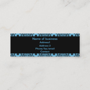 Minitarjeta De Visita Damasco azul y negro elegante