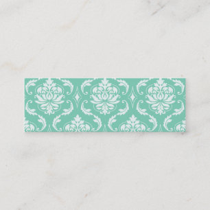 Minitarjeta De Visita Damasco clásico verde y blanco del lucite
