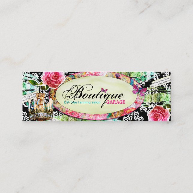 Minitarjeta De Visita Damasco lamentable del negro del encanto del (Anverso)