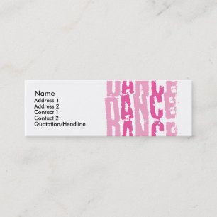 Minitarjeta De Visita Dance3, nombre, dirección 1, dirección 2, contacto