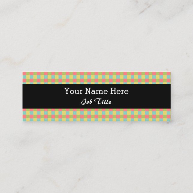 Minitarjeta De Visita Dazzle Check Black Skinny (Anverso)