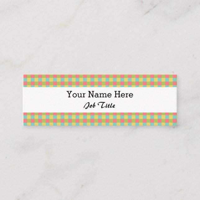 Minitarjeta De Visita Dazzle Check white skinny (Anverso)