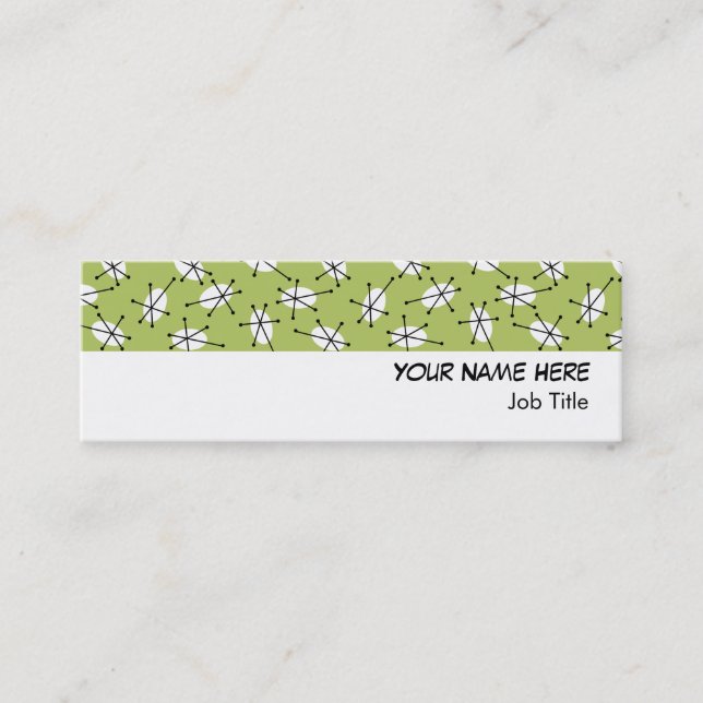Minitarjeta De Visita Dazzle Multi Green raya blanca delgada (Anverso)