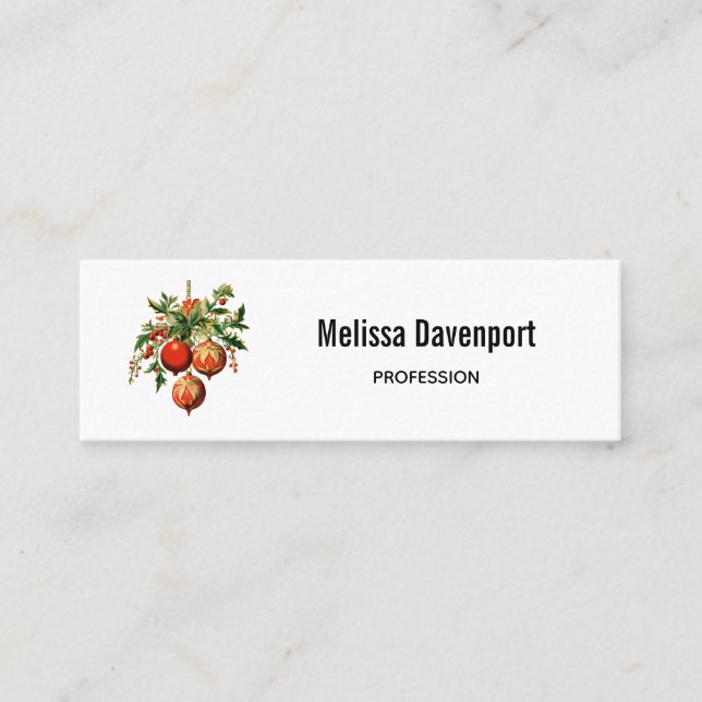 Minitarjeta De Visita Decoraciones de árbol de Navidad de Guay retro (Anverso)