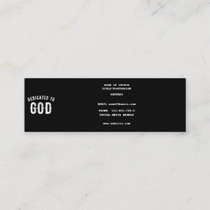 MINITARJETA DE VISITA DEDICADO A DIOS TEXTO BLANCO FRESCO PERSONALIZABLE