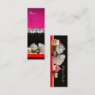 Minitarjeta De Visita DELICIOSOS CUPCAKES DESIERTOS, Violeta Púrpura Ros