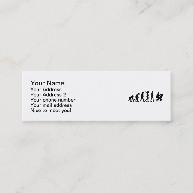 Minitarjeta De Visita Dentista de la evolución (Anverso)