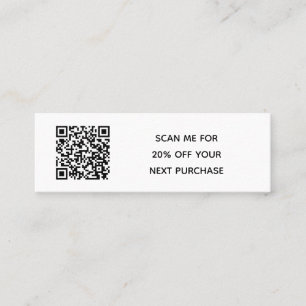 Minitarjeta De Visita Descenso mínimo de código QR para pequeñas empresa