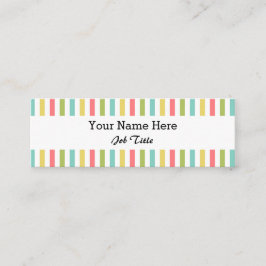 Minitarjeta De Visita Deslumbre flaco blanco clásico de la raya