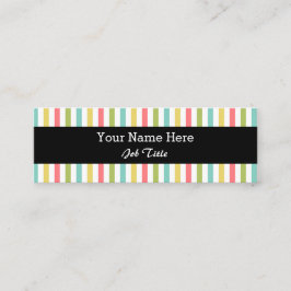 Minitarjeta De Visita Deslumbre flaco negro clásico de la raya