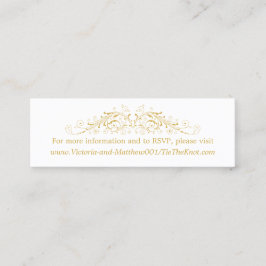 Minitarjeta De Visita Detalles del Boda Faux Gold Flourish Insertar