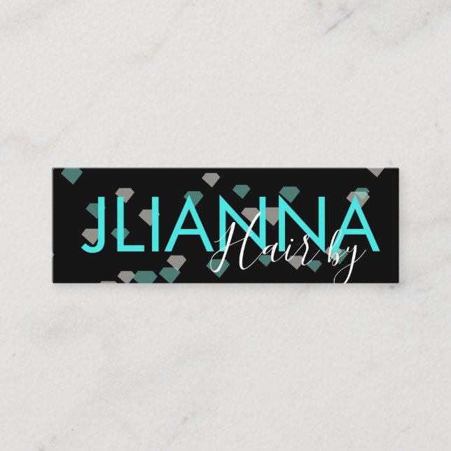 Minitarjeta De Visita Diamantes flotantes Makeup Salon Nails Eyelashes (Anverso)