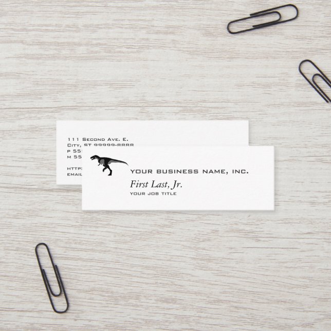 Minitarjeta De Visita Dinosaurio del Alectrosaurus (Anverso/Reverso In Situ)