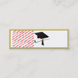 Minitarjeta De Visita Diploma de Grad Cap - Negro y Oro