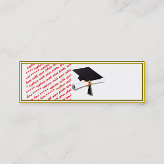 Minitarjeta De Visita Diploma de Grad Cap - Negro y Oro