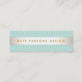 Minitarjeta De Visita Diseñador elegante Moneda moderna y Patrón blanco