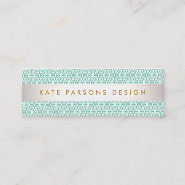 Minitarjeta De Visita Diseñador elegante Moneda moderna y Patrón blanco (Anverso)