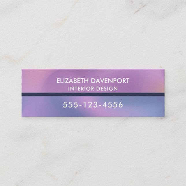 Minitarjeta De Visita Diseño abstracto moderno morado y rosado de Swirli (Anverso)