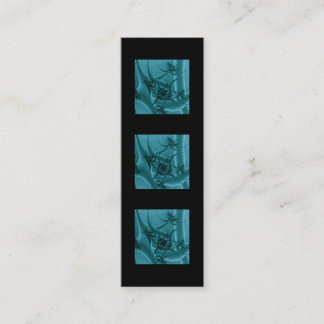 Minitarjeta De Visita Diseño de arte azul turquesa y Verde azulado fract