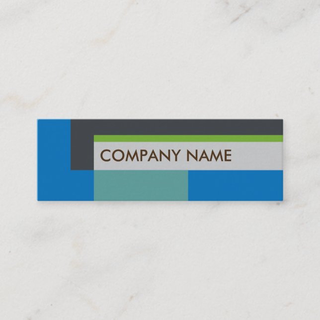 Minitarjeta De Visita Diseño de bloques Mini BC, azul gris (Anverso)