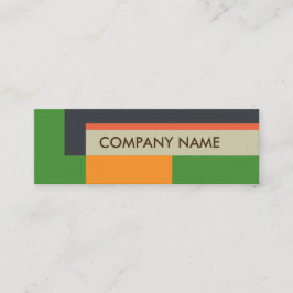 Minitarjeta De Visita Diseño de bloques Mini BC, verde gris