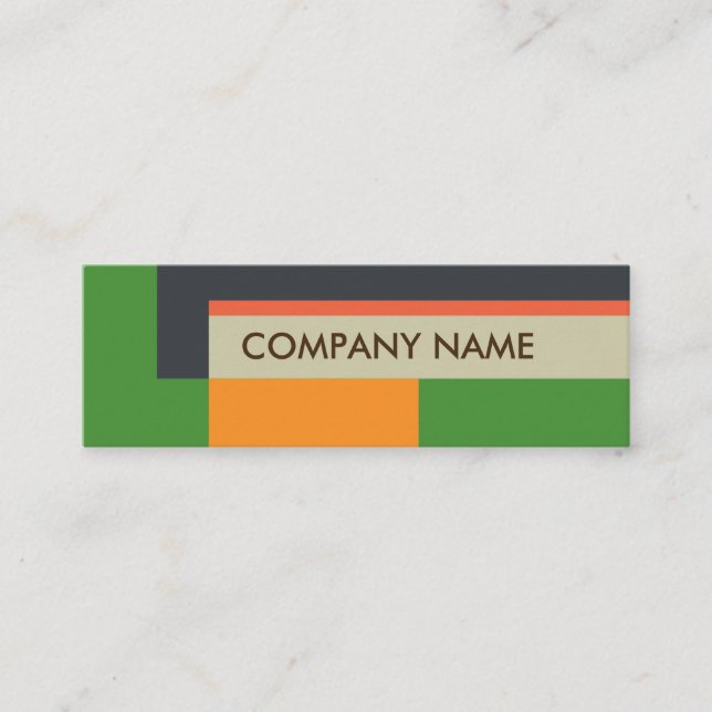 Minitarjeta De Visita Diseño de bloques Mini BC, verde gris (Anverso)