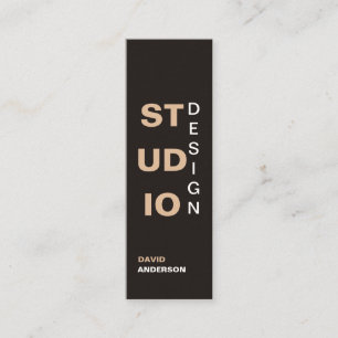 Minitarjeta De Visita Diseño de estudio de interiores con logotipo elega