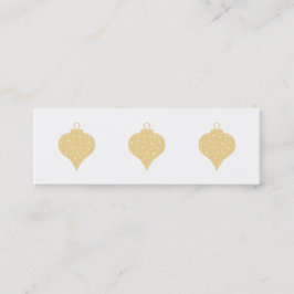 Minitarjeta De Visita Diseño de la chuchería del navidad del color oro