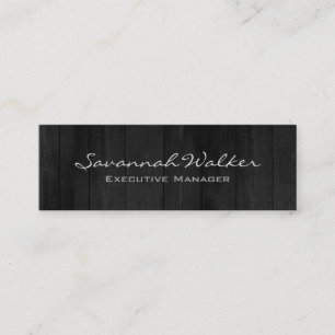 Minitarjeta De Visita Diseño de madera gris delgada Profesional Moderno