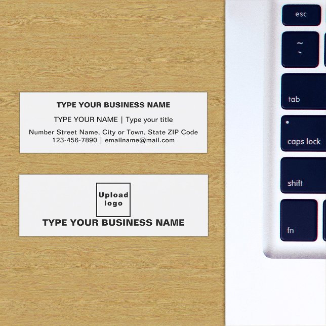 Minitarjeta De Visita Diseño de textos simples en la parte delantera del (The front and back of the white mini business card)