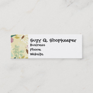 Minitarjeta De Visita Diseño elegante de la hoja floral de la púrpura y