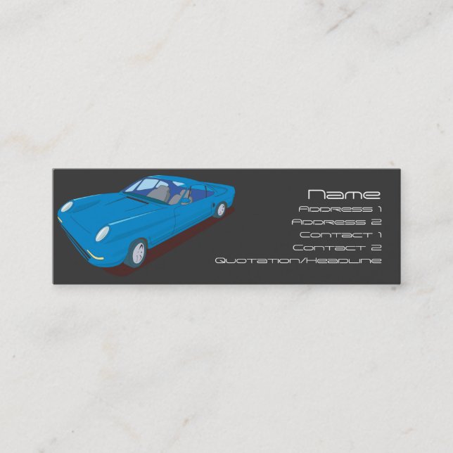 Minitarjeta De Visita Diseño que no engorda del coche del concepto (Anverso)