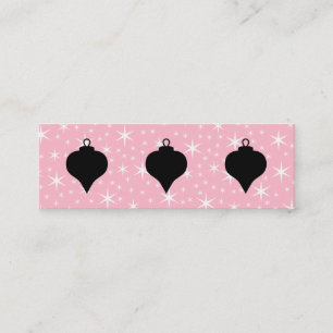 Minitarjeta De Visita Diseño rosado, blanco y negro del navidad