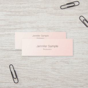 Minitarjeta De Visita Diseño Simple Elegante Rosa Beige de Moda Plantill