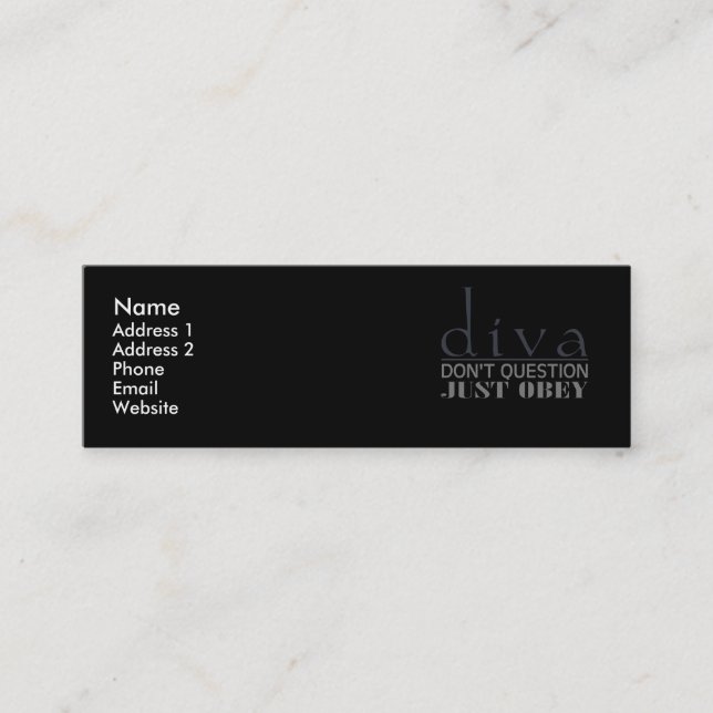 Minitarjeta De Visita Diva: No pregunte (Anverso)