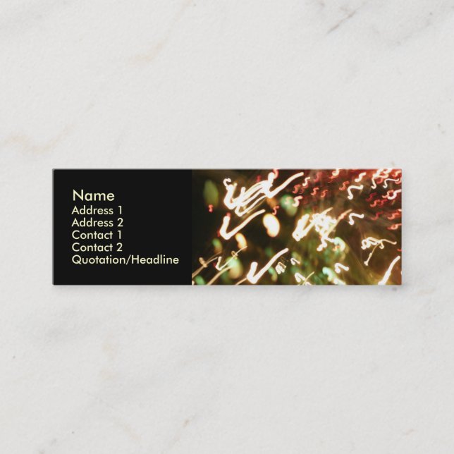 Minitarjeta De Visita Diversión de fibra óptica (Anverso)