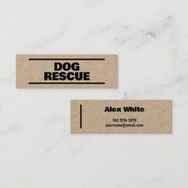 Minitarjeta De Visita Dog Rescue Kraft (Anverso / Reverso)
