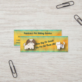 Minitarjeta De Visita Dog Walker Cat Mascota Sitter Service Moderno