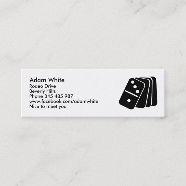 Minitarjeta De Visita Dominó (Anverso)