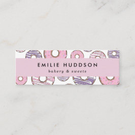 Minitarjeta De Visita Donuts rosados, Donuts morados, Pastelería