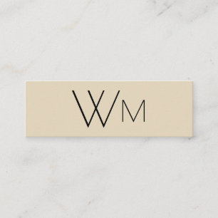 Minitarjeta De Visita Dos monogramas iniciales (Tan / Negro)