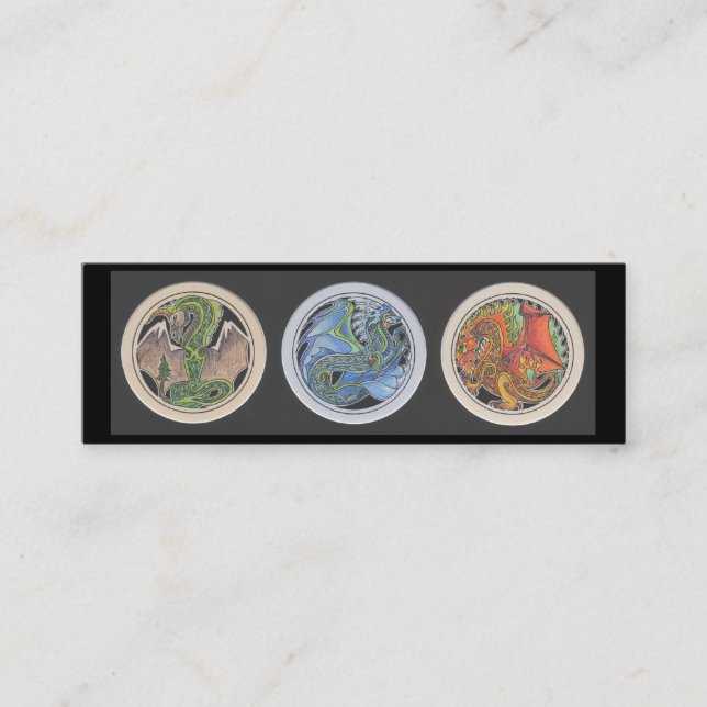 Minitarjeta De Visita "Dragones en señal de una fila" (Anverso)