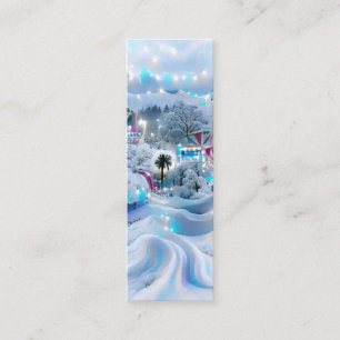 Minitarjeta De Visita Dreamy Winter Wonderland Lights Bookmark