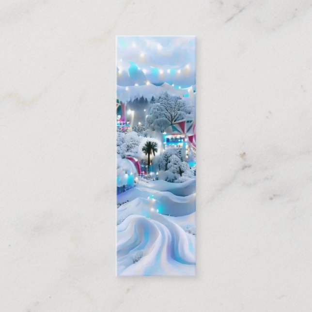 Minitarjeta De Visita Dreamy Winter Wonderland Lights Bookmark (Anverso)